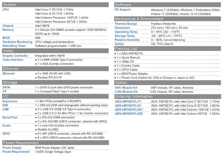 Acrosser AES-HM76Z1FL